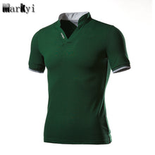 Load image into Gallery viewer, MarKyi plus size 5xl Short Sleeve Turn-Down Collar Mens Polo Shirts Good Quality Summer Camisa Polo Men  Slim Fit