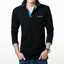 Load image into Gallery viewer, POLO Long Sleeve Top Men's Solid Color Lapel Business Polo Shirt Men's Jersey Cotton Comfortable Breathable Bottom Polo Shirt