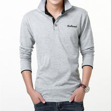 Load image into Gallery viewer, POLO Long Sleeve Top Men's Solid Color Lapel Business Polo Shirt Men's Jersey Cotton Comfortable Breathable Bottom Polo Shirt