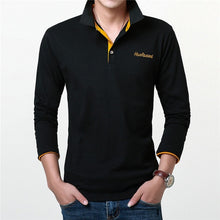 Load image into Gallery viewer, POLO Long Sleeve Top Men's Solid Color Lapel Business Polo Shirt Men's Jersey Cotton Comfortable Breathable Bottom Polo Shirt
